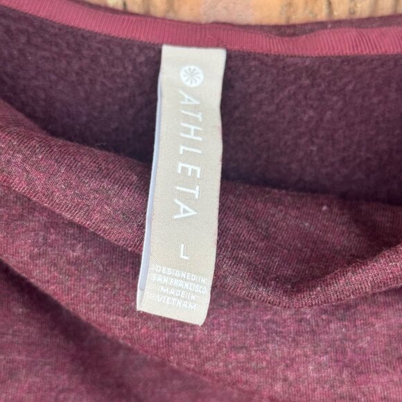 Athleta Purana Large Wrap Sweatshirt Hoodie Oversized Slouchy,Spiced Cabernet - Picture 5 of 11